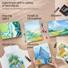 ARTEZA Foldable Canvas Boards for Painting, 8.5×11 Inch, Pack of 5, Cotton(White)
