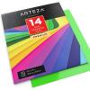 ARTEZA HTV Vinyl Bundle, 14 Multi-Color Iron On Heat Transfer Sheets, 10×12 Inches, Flexible & Easy to Weed, Use with Any Craft Cutting Machine, Boxed