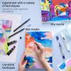 ARTEZA Mixed Media Paper Foldable Canvas Pad, 8×11 Inches, 20 Sheets, DIY Frame, Heavyweight Multimedia Paper, 228 lb, 370 GSM, Acid-Free, Art Supplies for Painting & Mixed Media Art(White)