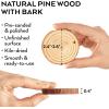 ARTEZA Natural Wood Slices, 3.5-4 Inch Diameter, Set of 25, Brown Round Pine Wood Discs with Bark for Crafts, Christmas Ornaments, Centerpieces(Small)