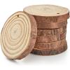 ARTEZA Natural Wood Slices, 3.5-4 Inch Diameter, Set of 25, Brown Round Pine Wood Discs with Bark for Crafts, Christmas Ornaments, Centerpieces(Small)