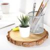 ARTEZA Natural Wood Slices, 3.5-4 Inch Diameter, Set of 25, Brown Round Pine Wood Discs with Bark for Crafts, Christmas Ornaments, Centerpieces(youth large / 11-13)