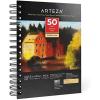 ARTEZA Spiral Sketch Book 5.5×8.5 Black Art Paper Drawing Pad 3 Pack 50 Sheets Sketch Pads for Drawing(5.5×8.5 inch)
