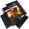 ARTEZA Spiral Sketch Book 5.5×8.5 Black Art Paper Drawing Pad 3 Pack 50 Sheets Sketch Pads for Drawing(5.5×8.5 inch)
