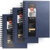 ARTEZA Spiral Sketch Book 5.5×8.5 Drawing Pad 3 Pack 100 Sheets Sketch Pads for Drawing for Adults & Teens(Blue)