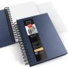 ARTEZA Spiral Sketch Book 5.5×8.5 Drawing Pad 3 Pack 100 Sheets Sketch Pads for Drawing for Adults & Teens(Blue)