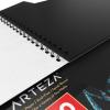 ARTEZA Spiral Sketch Book 9×12 Black Art Paper Drawing Pad 2 Pack 30 Sheets Sketch Pads for Drawing(1 Pack)