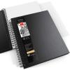 ARTEZA Spiral Sketch Book 9×12 Drawing Pad 2 Pack 100 Sheets Sketch Pads for Drawing for Adults & Teens(Black)