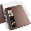 ARTEZA Spiral Sketch Book 9×12 Drawing Pad 2 Pack 100 Sheets Sketch Pads for Drawing for Adults & Teens(Brown)
