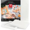 ARTEZA Watercolor Paper Foldable Canvas Pad, 9.53×9.53 Inches, 10 Sheets, Cotton Paper(White)