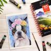 ARTEZA Watercolor Paper, Pack of 3, 30 Sheets Each, 5.5×8.5 Inches Water Pad, Spiral Bound, 140lb/300gsm Cold Press, Acid Free Art Paper(White)