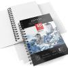 ARTEZA Watercolor Paper, Pack of 3, 30 Sheets Each, 5.5×8.5 Inches Water Pad, Spiral Bound, 140lb/300gsm Cold Press, Acid Free Art Paper(White Expert)