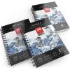 ARTEZA Watercolor Paper, Pack of 3, 30 Sheets Each, 5.5×8.5 Inches Water Pad, Spiral Bound, 140lb/300gsm Cold Press, Acid Free Art Paper(White Expert)
