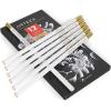 ARTEZA White Charcoal Pencils, Pack of 12, Smooth Medium-Hard Sketching Crayons(12 Count (Pack of 1))