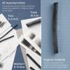 ARTEZA Willow Charcoal Sticks, Set of 45, Assorted Thin, Medium, and Thick Sketching Charcoal