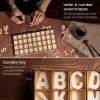 ARTEZA Wooden Letters and Numbers, 144 Unfinished Wood Pieces, 104 Letters, 40 Numbers, Poplar Plywood for Art Projects and DIY Gifts