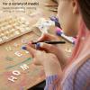 ARTEZA Wooden Letters and Numbers, 144 Unfinished Wood Pieces, 104 Letters, 40 Numbers, Poplar Plywood for Art Projects and DIY Gifts