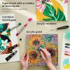 Arteza Acrylic Paper Foldable Canvas Pad, 9.5×9.5 Inches, 20 Sheets, DIY Frame, Heavyweight Acrylic Paint Paper, 220 lb, 360 GSM, Acid-Free, Art Supplies for Painting & Mixed Media Art