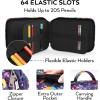 Arteza Pencil Case Organizer, 64 Elastic Slots, Paint Splatter Pattern, Large Capacity, Holds Up to 205 Pencils, Pens, and Markers(Paint Splatter Pattern)