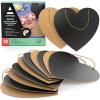 ARTEZA Chalkboard and Wooden Hearts, Set of 12, 11.6 x 11.8-Inch MDF Hearts and 11.6 x 11.4-Inch Chalkboard Hearts, Unfinished Wood Signs for DIY