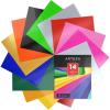 ARTEZA HTV Vinyl Bundle, 14 Multi-Color Iron On Heat Transfer Sheets, 10×12 Inches, Flexible & Easy to Weed, Use with Any Craft Cutting Machine, Boxed