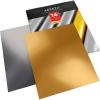 ARTEZA Heat Transfer Vinyl Sheets, 10 x 12 Inches, Pack of 14, Metallic, 7 Silver, 7 Gold, Flexible and Easy to Weed, HTV for DIY Projects