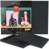 ARTEZA Mixed Media Paper Foldable Canvas Pad, 8×11 Inches, 20 Sheets, Black Paper