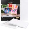 ARTEZA Mixed Media Paper Foldable Canvas Pad, 8×11 Inches, 20 Sheets, DIY Frame, Heavyweight Multimedia Paper, 228 lb, 370 GSM, Acid-Free, Art Supplies for Painting & Mixed Media Art(White)