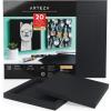ARTEZA Mixed Media Paper Foldable Canvas Pad, 9.5×9.5 Inches, 20 Sheets, Black Paper