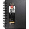 ARTEZA Spiral Sketch Book 5.5×8.5 Drawing Pad 3 Pack 100 Sheets Sketch Pads for Drawing for Adults & Teens(Black)