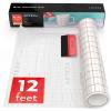ARTEZA Ultra Clear Transfer Tape Paper with Grid & Squeegee, 12 Inch Wide x 12 Foot Long Roll, for Alignment & Transfer of Adhesive Vinyl for Decals, Signs, Walls, Windows & Smooth Surfaces(12 Foot long)