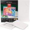 ARTEZA Watercolor Art Paper Foldable Canvas Pad, 5×6.6 Inches, 20 Sheets, DIY Frame(White)