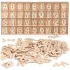 ARTEZA Wooden Letters and Numbers, 144 Unfinished Wood Pieces, 104 Letters, 40 Numbers, Poplar Plywood for Art Projects and DIY Gifts