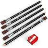 Arteza Eraser Pencil, Precision Latex-Free & PVC-Free Soft Eraser White Color Pencil with Brush and Pocket Size Sharpener, Set of 6
