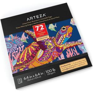 ARTEZA Adult Coloring Book, 4 Seasons Theme, 120 Sheets, 9×9 Inches Coloring Pages, 100 lb Paper(Ocean Designs)