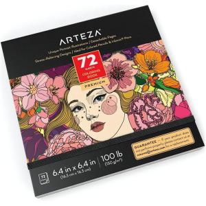 ARTEZA Adult Coloring Book, 4 Seasons Theme, 120 Sheets, 9×9 Inches Coloring Pages, 100 lb Paper(Portrait Designs)