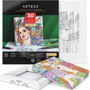 ARTEZA Adult Coloring Book, 4 Seasons Theme, 120 Sheets, 9×9 Inches Coloring Pages, 100 lb Paper(Portrait Illustrations)