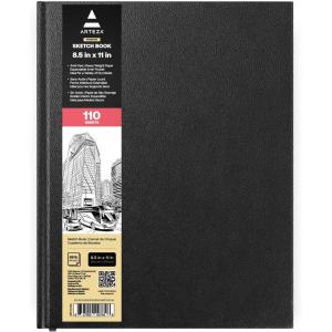 ARTEZA Hardcover Sketch Book 8.5 x 11 Drawing Pad 100 Sheets Sketch Pads for Drawing for Adults & Teens(1pack)