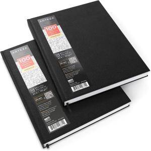 ARTEZA Hardcover Sketch Book 8.5 x 11 Drawing Pad 2 Pack 100 Sheets Sketch Pads for Drawing for Adults & Teens(8.5×11.5 inch)