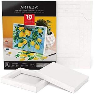 ARTEZA Mixed Media Paper Foldable Canvas Pad, 5×6.6 Inches, 20 Sheets, DIY Frame(White)