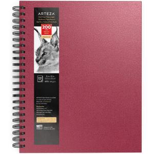 ARTEZA Spiral Sketch Book 9×12 Drawing Pad 2 Pack 100 Sheets Sketch Pads for Drawing for Adults & Teens(Pink)
