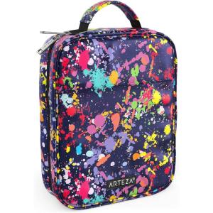 Arteza Pencil Case Organizer, 64 Elastic Slots, Paint Splatter Pattern, Large Capacity, Holds Up to 205 Pencils, Pens, and Markers(Paint Splatter Pattern)