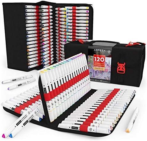 ARTEZA Alcohol Markers – Set of 120 EverBlend Dual Tip Art Markers