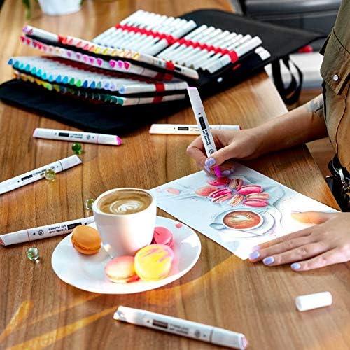 imageARTEZA Alcohol Markers  Set of 120 EverBlend Dual Tip Art Markers with Fine and Chisel Nibs in 144Slot Organizer for Drawing Coloring IllustrationMulticolor