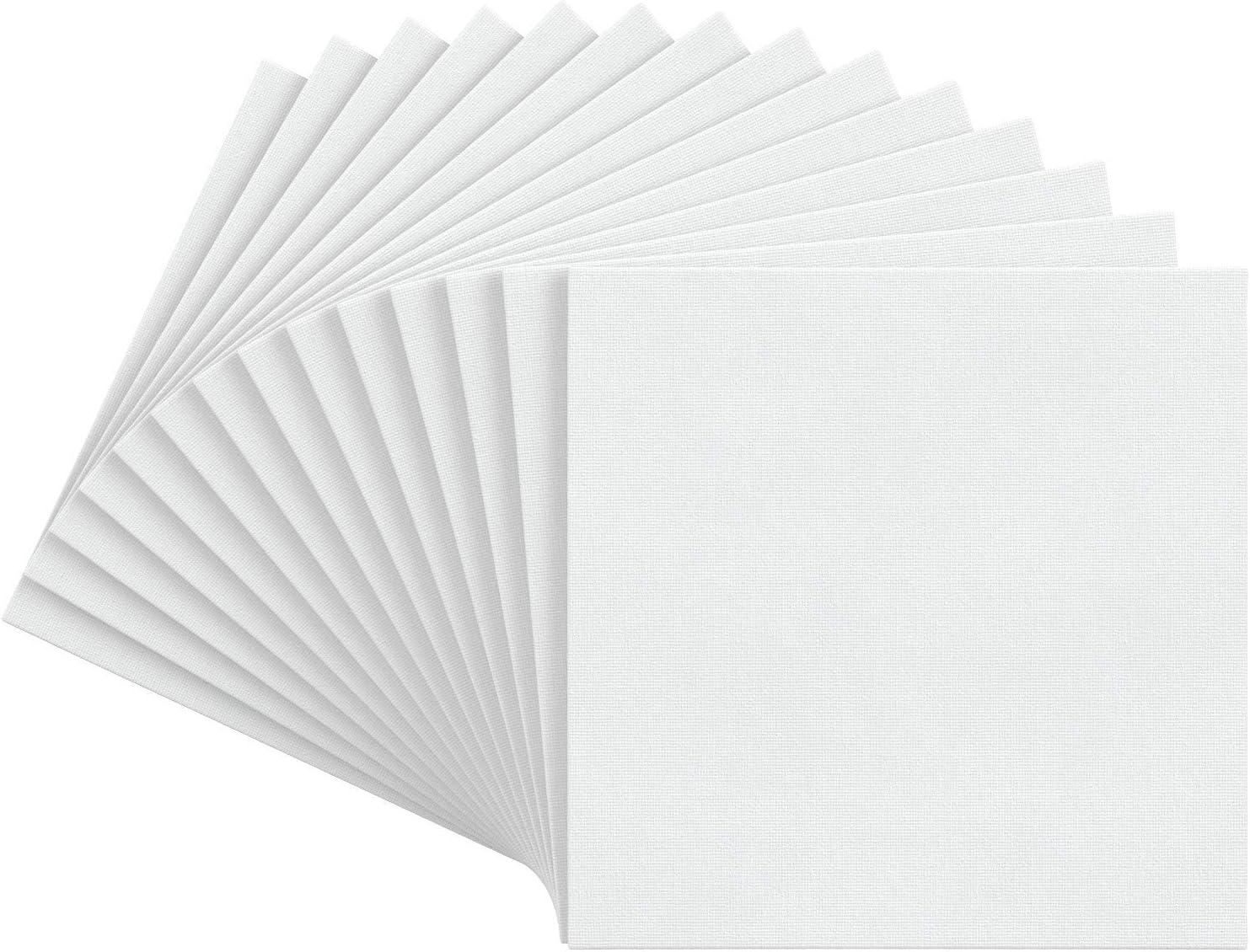 imageARTEZA Canvas Boards for Painting 8 x 10 Inches Pack of 28 Blank White Canvas Panels for Acrylic Oil and Gouache Painting10x10