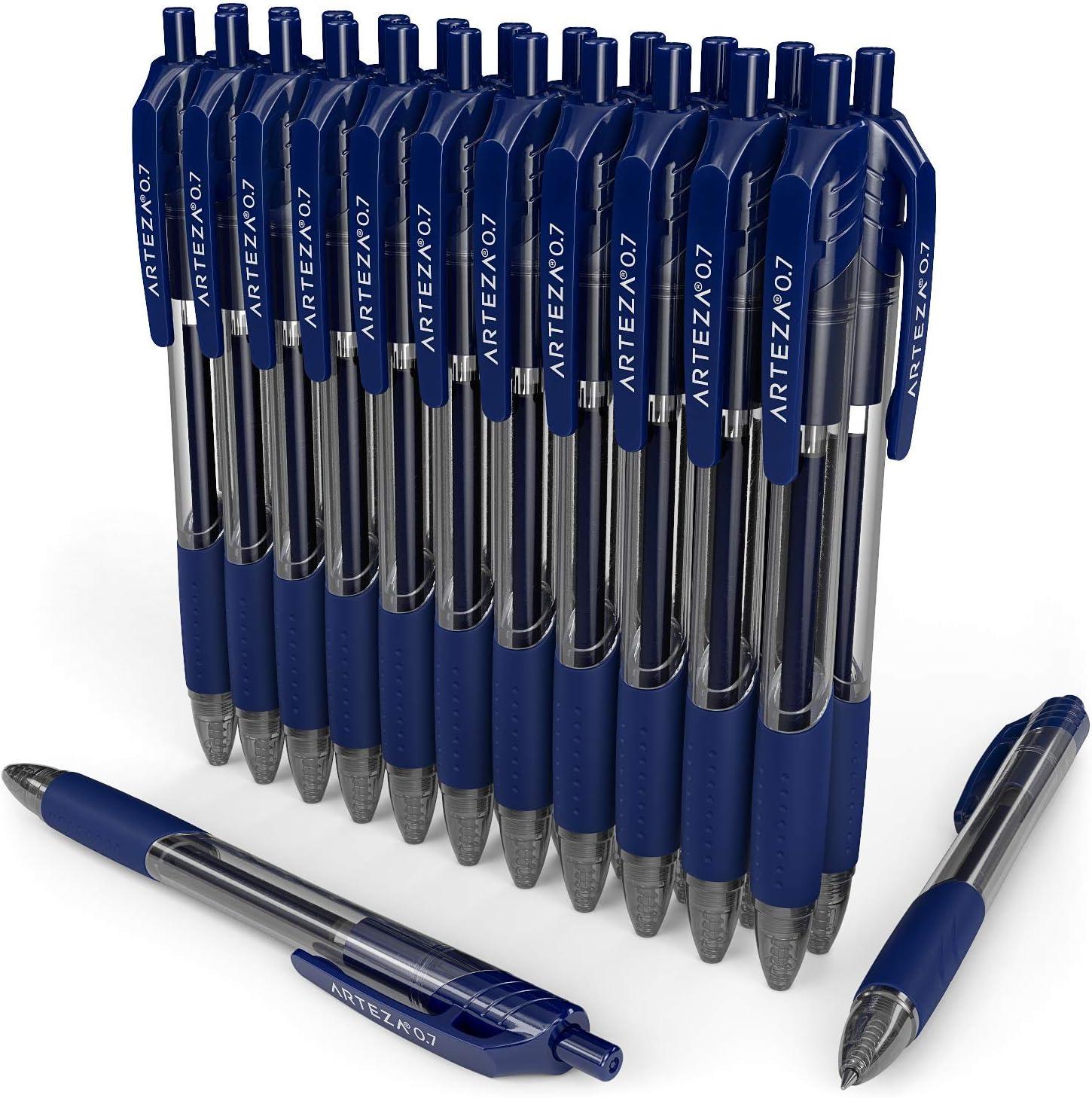 imageARTEZA Gel Pen Refills Pack of 50 Blue Ink Rollerball Refills with Fine Tip QuickDrying NonToxic for Office School ampamp Everyday Writing24 Pack