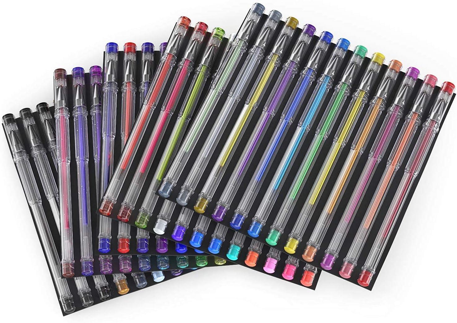 imageARTEZA Gel Pens Set of 60  Fine Point Colored Ink Pens for Journaling Adult Coloring NoteTaking ampamp Decorative Writing Variety of FinishesSet of 60