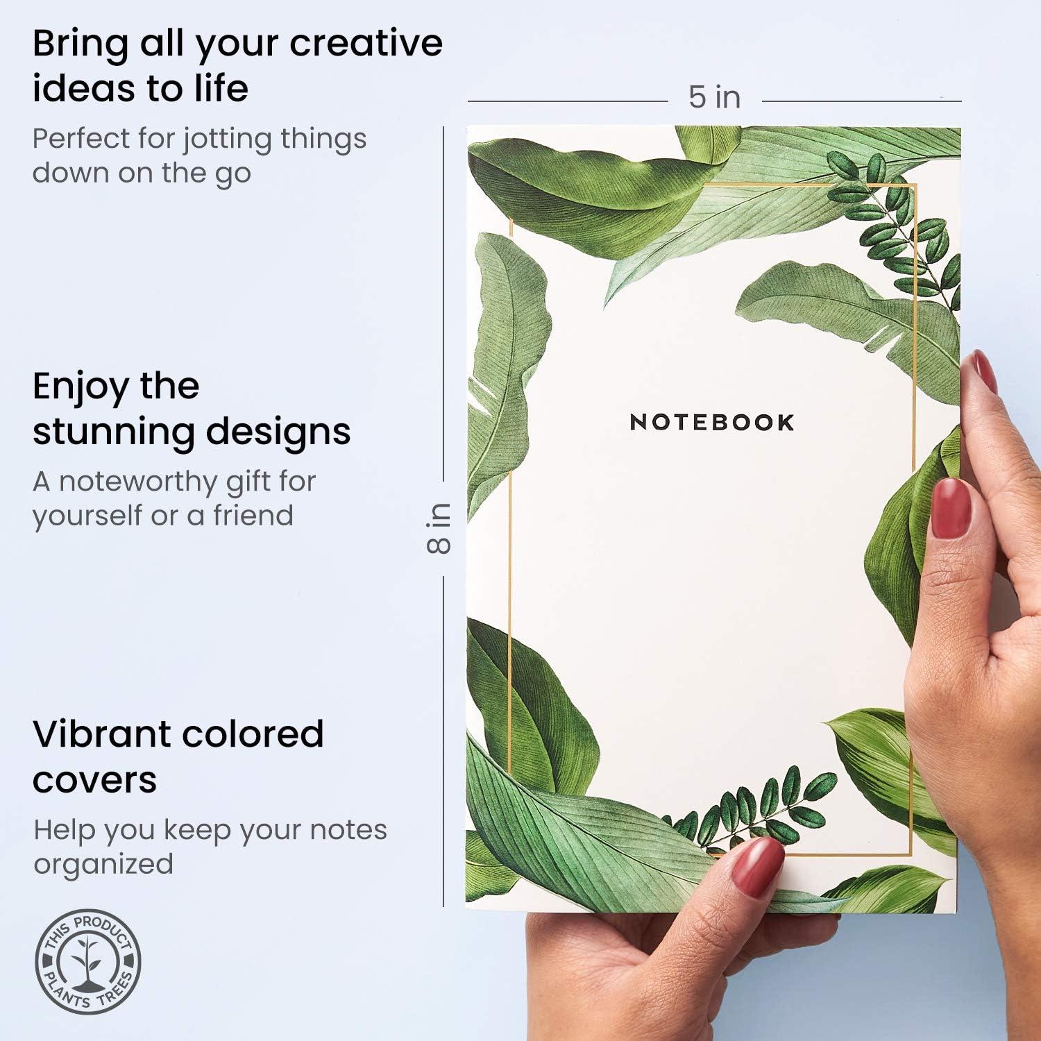 imageARTEZA Pocket Notebooks 5 x 8 Inches Set of 5 40 Sheets Each Abstract Design 2 Ruled 2 Dotted and 1 Blank Softcover Journal with Smooth PaperVarious Designs