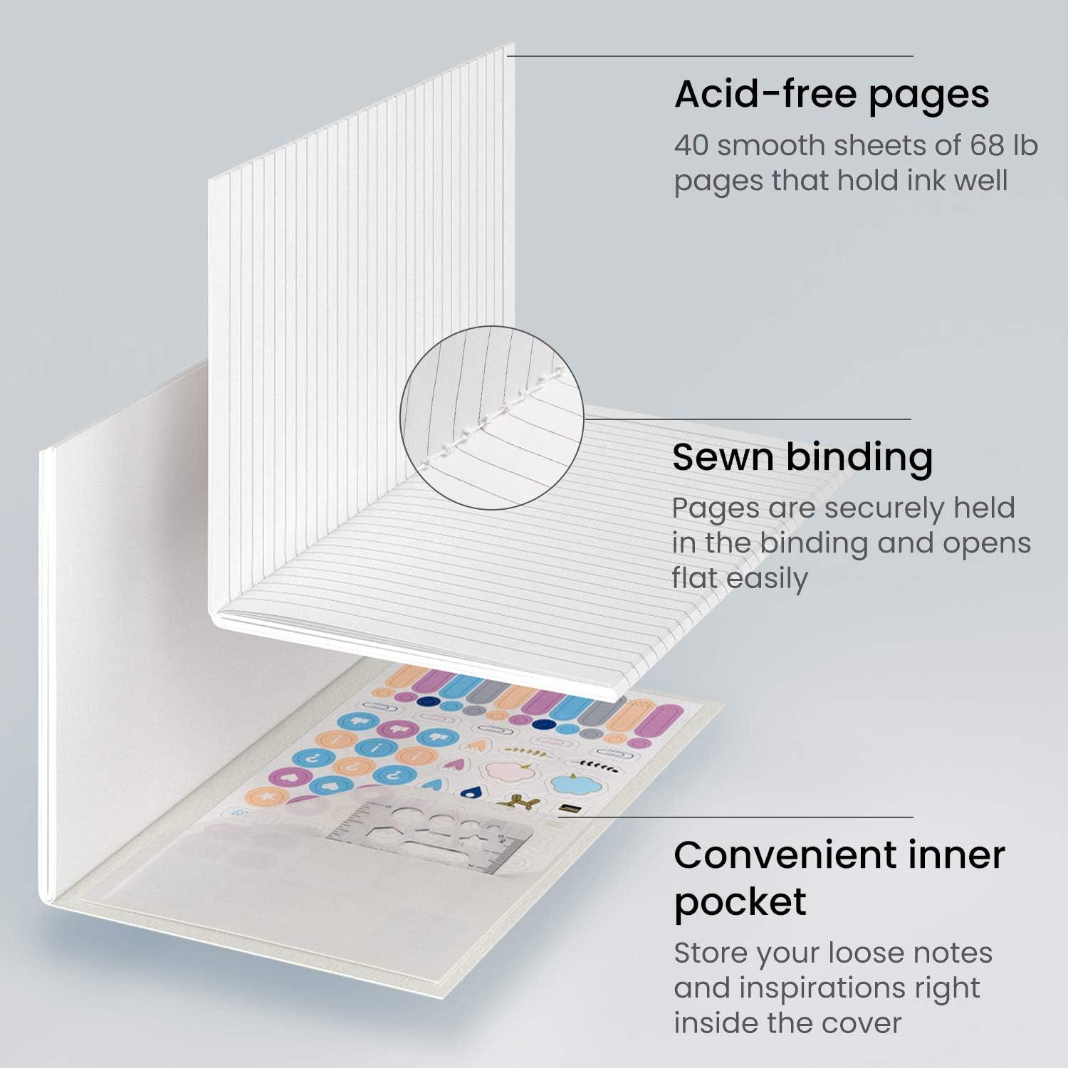 imageARTEZA Pocket Notebooks 5 x 8 Inches Set of 5 40 Sheets Each Abstract Design 2 Ruled 2 Dotted and 1 Blank Softcover Journal with Smooth PaperVarious Designs