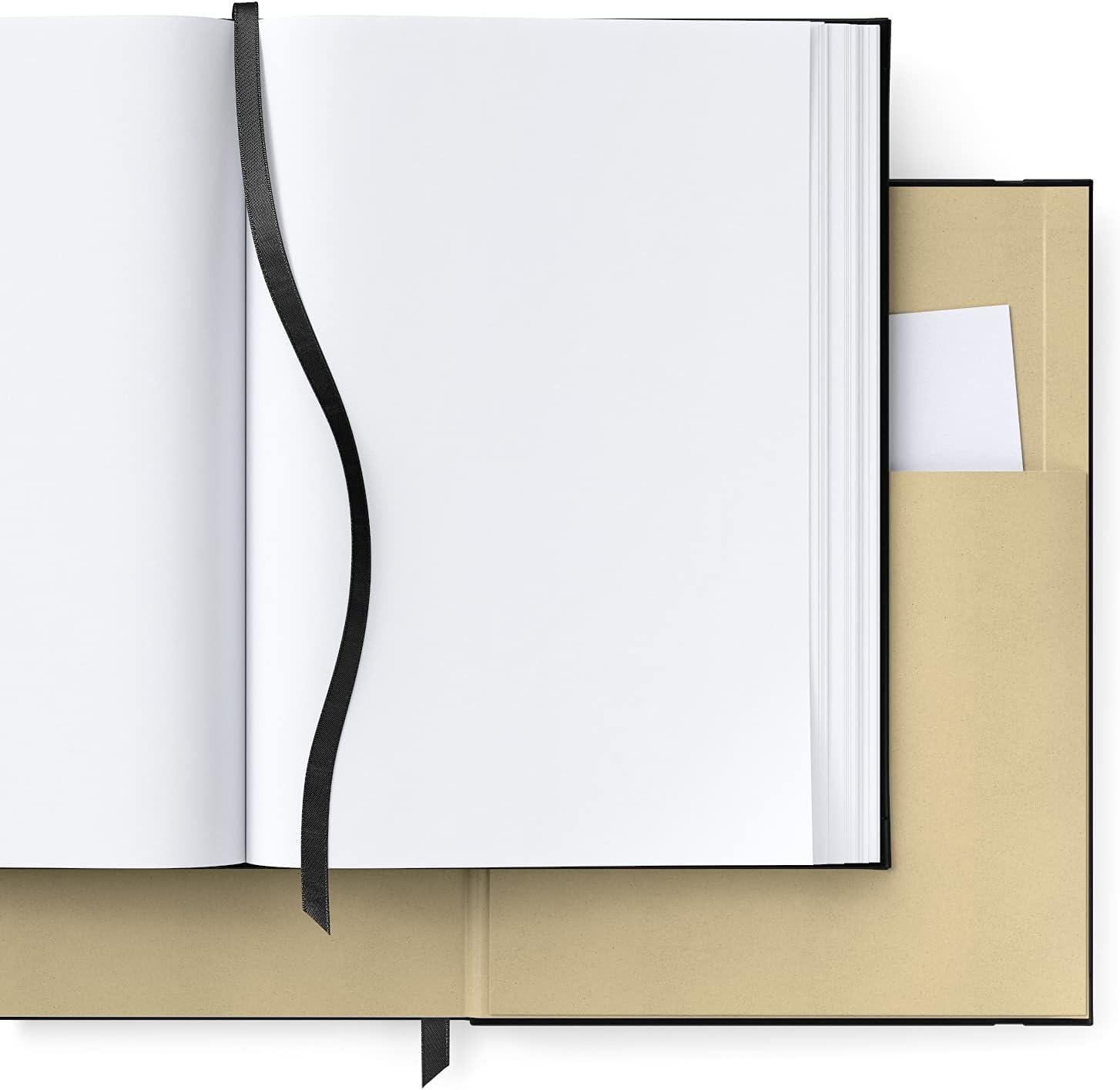imageArteza Journal Blank Page Notebooks Pack of 2 6 x 8 inches 96 Sheets Hunter Green and Saddle Hardcover Notepads with Smooth Blank Paper for Writing JournalingTree Solid Black